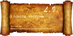 Lichtig Volfram névjegykártya